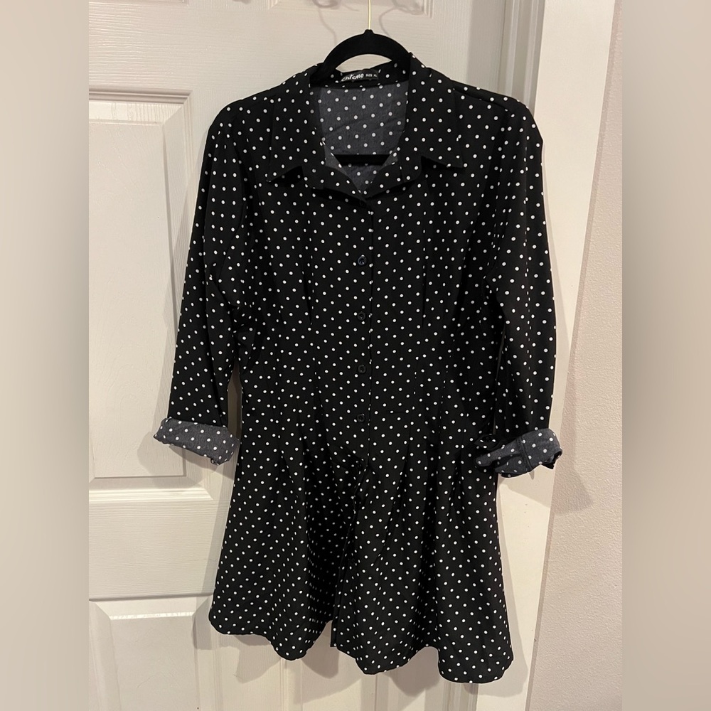Black Polka Dot Pin up style Dress